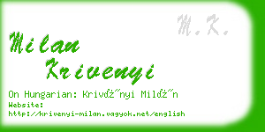 milan krivenyi business card